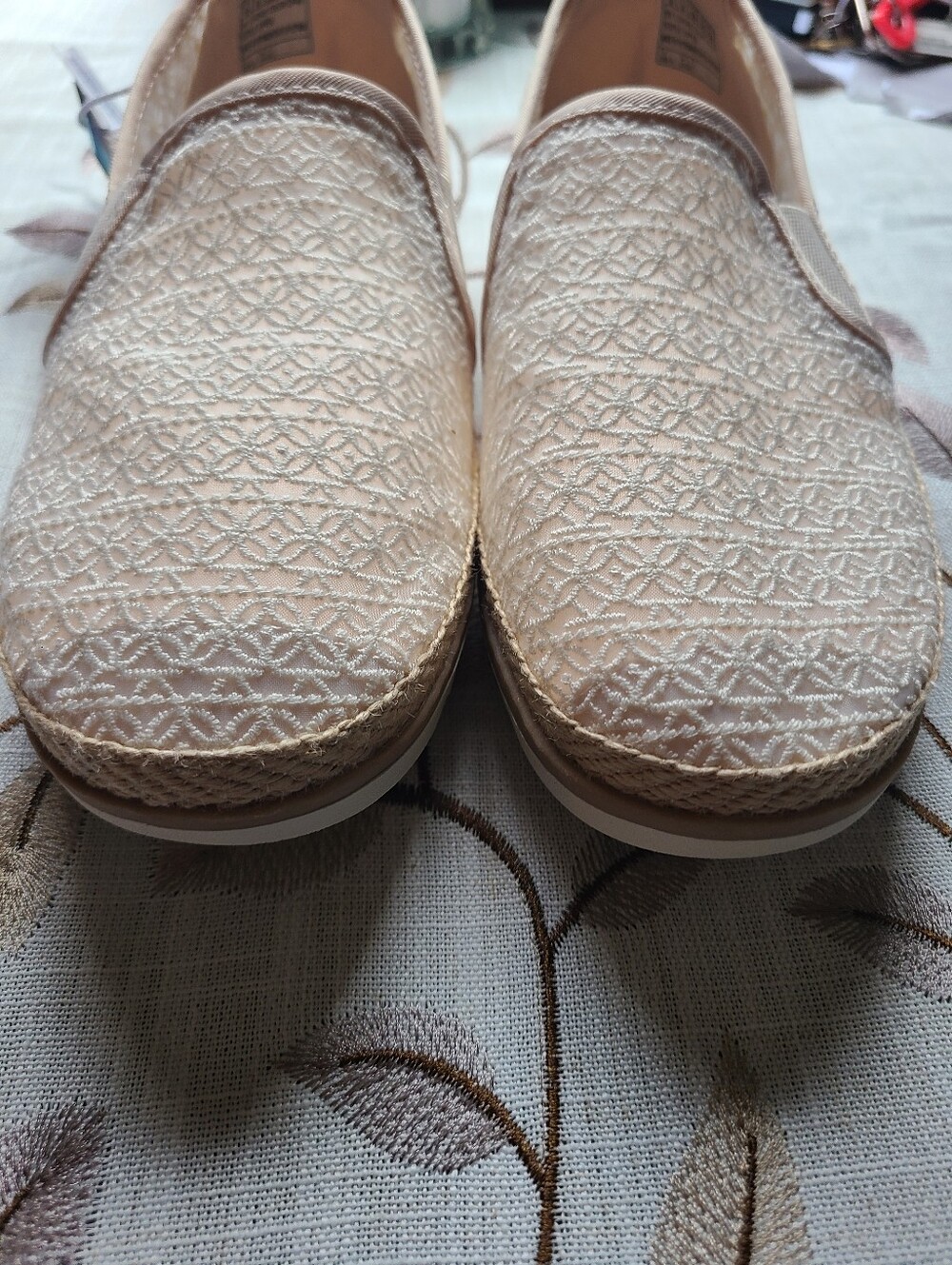 Skechers BOBS Women's Slip-On Espadrilles - Cream Beige Size 9 - Picture 5 of 9